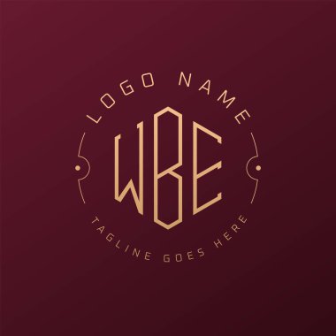 Lüks WBE Logo Tasarımı, Zarif Harf WBE Monogram Logosu. Minimalist Çokgen WBE Logo Tasarım Şablonu