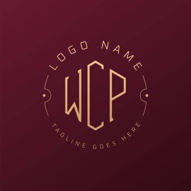 Lüks WCP Logo Tasarımı, Zarif Harf WCP Monogram Logosu. Minimalist Çokgen WCP Logo Tasarım Şablonu