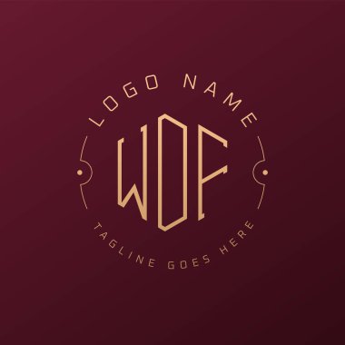 Lüks WDF Logo Tasarımı, Zarif Harf WDF Monogram Logosu. Minimalist Çokgen WDF Logo Tasarım Şablonu