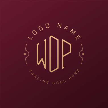 Lüks WDP Logo Tasarımı, Zarif Harf WDP Monogram Logosu. Minimalist Çokgen WDP Logo Tasarım Şablonu