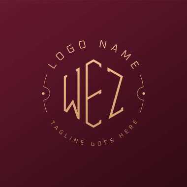 Luxury WEZ Logo Design, Elegant Letter WEZ Monogram Logo. Minimalist Polygon WEZ Logo Design Template clipart