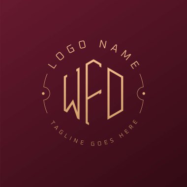 Luxury WFD Logo Design, Elegant Letter WFD Monogram Logo. Minimalist Polygon WFD Logo Design Template clipart