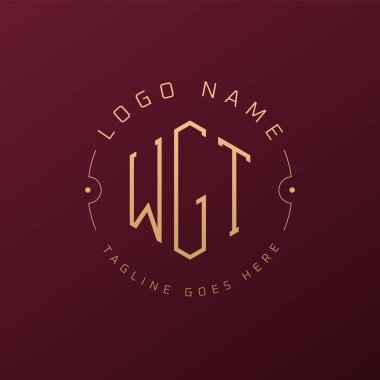 Luxury WGT Logo Design, Elegant Letter WGT Monogram Logo. Minimalist Polygon WGT Logo Design Template clipart