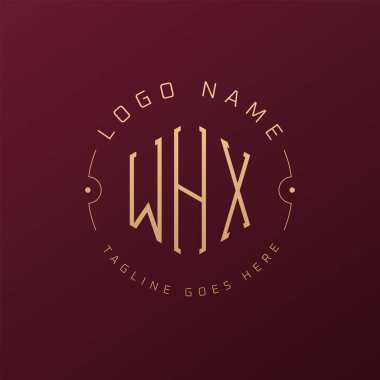 Lüks WHX Logo Tasarımı, Zarif Harf WHX Monogram Logosu. Minimalist Çokgen WHX Logo Tasarım Şablonu