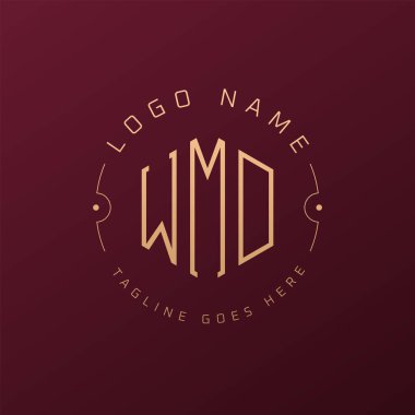 Luxury WMD Logo Design, Elegant Letter WMD Monogram Logo. Minimalist Polygon WMD Logo Design Template clipart