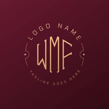 Lüks WMF Logo Tasarımı, Zarif Harf WMF Monogram Logosu. Minimalist Çokgen WMF Logo Tasarım Şablonu