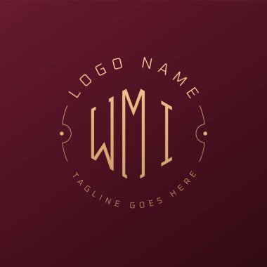 Lüks WMI Logo Tasarımı, Zarif Harf WMI Monogram Logosu. Minimalist Çokgen WMI Logo Tasarım Şablonu