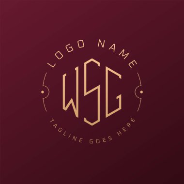 Lüks WSG Logo Tasarımı, Zarif Harf WSG Monogram Logosu. Minimalist Çokgen WSG Logo Tasarım Şablonu