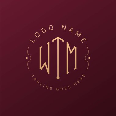 Luxury WTM Logo Design, Elegant Letter WTM Monogram Logo. Minimalist Polygon WTM Logo Design Template clipart