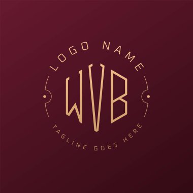 Lüks WVB Logo Tasarımı, Zarif Harf WVB Monogram Logosu. Minimalist Çokgen WVB Logo Tasarım Şablonu