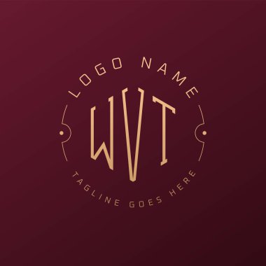 Lüks WVT Logo Tasarımı, Zarif Harf WVT Monogram Logosu. Minimalist Çokgen WVT Logo Tasarım Şablonu