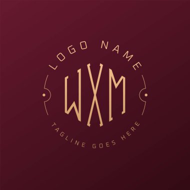 Lüks WXM Logo Tasarımı, Zarif Harf WXM Monogram Logosu. Minimalist Çokgen WXM Logo Tasarım Şablonu