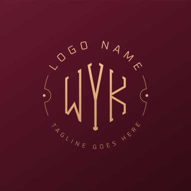 Luxury WYK Logo Design, Elegant Letter WYK Monogram Logo. Minimalist Polygon WYK Logo Design Template clipart