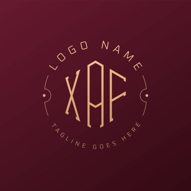 Luxury XAF Logo Design, Elegant Letter XAF Monogram Logo. Minimalist Polygon XAF Logo Design Template clipart