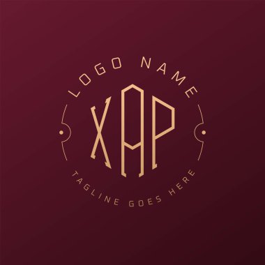 Lüks XAP Logo Tasarımı, Zarif Harf XAP Monogram Logosu. Minimalist Çokgen XAP Logo Tasarım Şablonu