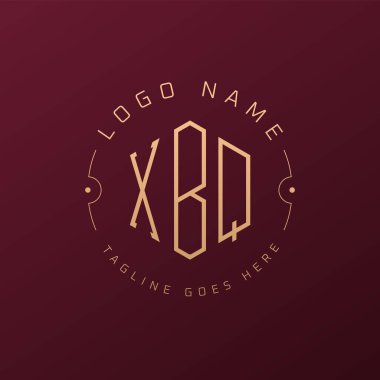 Lüks XBQ Logo Tasarımı, Zarif Harf XBQ Monogram Logosu. Minimalist Çokgen XBQ Logo Tasarım Şablonu