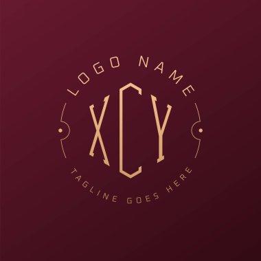 Luxury XCY Logo Design, Elegant Letter XCY Monogram Logo. Minimalist Polygon XCY Logo Design Template clipart