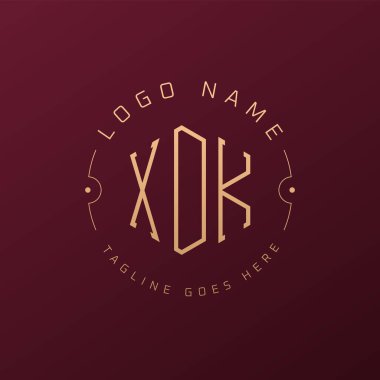 Lüks XDK Logo Tasarımı, Zarif Harf XDK Monogram Logosu. Minimalist Çokgen XDK Logo Tasarım Şablonu