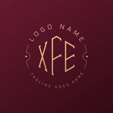 Luxury XFE Logo Design, Elegant Letter XFE Monogram Logo. Minimalist Polygon XFE Logo Design Template clipart