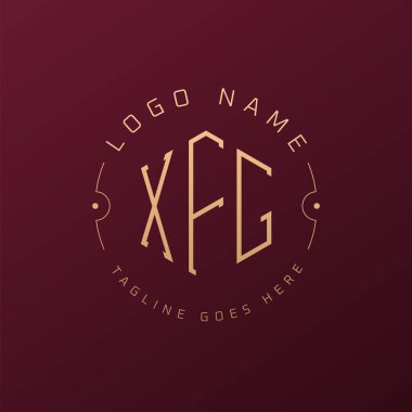 Lüks XFG Logo Tasarımı, Zarif Harf XFG Monogram Logosu. Minimalist Çokgen XFG Logo Tasarım Şablonu