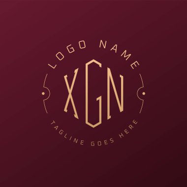 Lüks XGN Logo Tasarımı, Zarif Harf XGN Monogram Logosu. Minimalist Çokgen XGN Logo Tasarım Şablonu