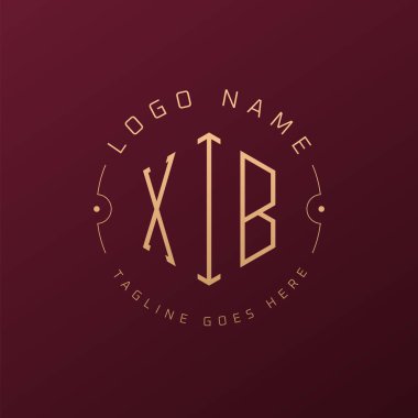 Lüks XIB Logo Tasarımı, Zarif Harf XIB Monogram Logosu. Minimalist Çokgen XIB Logo Tasarım Şablonu