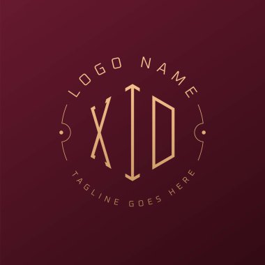 Lüks XID Logo Tasarımı, Zarif Harf XID Monogram Logosu. Minimalist Çokgen XID Logo Tasarım Şablonu