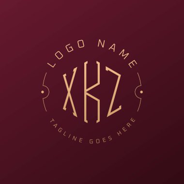 Lüks XKZ Logo Tasarımı, Zarif Harf XKZ Monogram Logosu. Minimalist Çokgen XKZ Logo Tasarım Şablonu