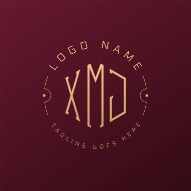 Lüks XMJ Logo Tasarımı, Zarif Harf XMJ Monogram Logosu. Minimalist Çokgen XMJ Logo Tasarım Şablonu