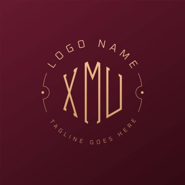 Luxury XMU Logo Design, Elegant Letter XMU Monogram Logo. Minimalist Polygon XMU Logo Design Template clipart