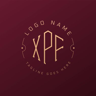 Lüks XPF Logo Tasarımı, Zarif Harf XPF Monogram Logosu. Minimalist Çokgen XPF Logo Tasarım Şablonu