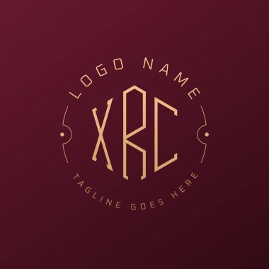 Lüks XRC Logo Tasarımı, Zarif Harf XRC Monogram Logosu. Minimalist Çokgen XRC Logo Tasarım Şablonu