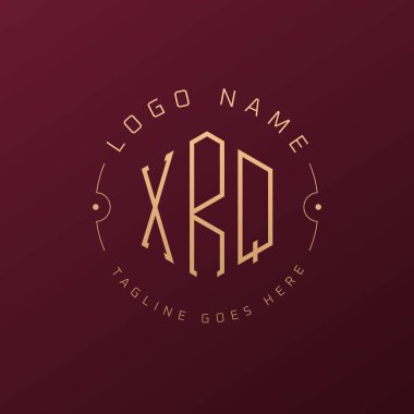 Lüks XRQ Logo Tasarımı, Zarif Harf XRQ Monogram Logosu. Minimalist Çokgen XRQ Logo Tasarım Şablonu