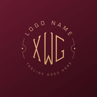 Lüks XWG Logo Tasarımı, Zarif Harf XWG Monogram Logosu. Minimalist Çokgen XWG Logo Tasarım Şablonu