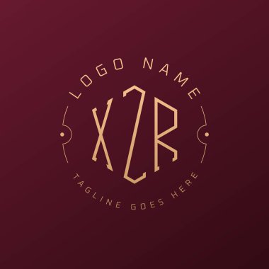 Lüks XZR Logo Tasarımı, Zarif Harf XZR Monogram Logosu. Minimalist Çokgen XZR Logo Tasarım Şablonu