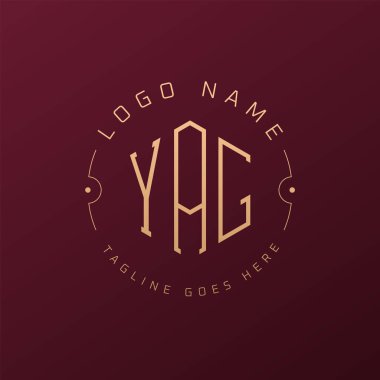 Luxury YAG Logo Design, Elegant Letter YAG Monogram Logo. Minimalist Polygon YAG Logo Design Template clipart