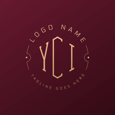 Lüks YCI Logo Tasarımı, Zarif Harf YCI Monogram Logosu. Minimalist Çokgen YCI Logo Tasarım Şablonu