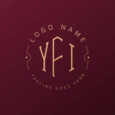 Luxury YFI Logo Design, Elegant Letter YFI Monogram Logo. Minimalist Polygon YFI Logo Design Template clipart