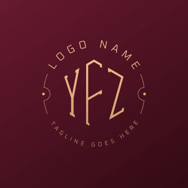 Lüks YFZ Logo Tasarımı, Zarif Harf YFZ Monogram Logosu. Minimalist Çokgen YFZ Logo Tasarım Şablonu