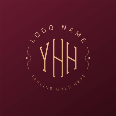 Lüks YHH Logo Tasarımı, Zarif Harf YHH Monogram Logosu. Minimalist Çokgen YHH Logo Tasarım Şablonu