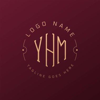 Lüks YHM Logo Tasarımı, Zarif Harf YHM Monogram Logosu. Minimalist Çokgen YHM Logo Tasarım Şablonu