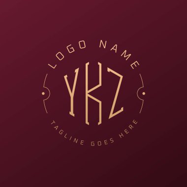 Lüks YKZ Logo Tasarımı, Zarif Harf YKZ Monogram Logosu. Minimalist Çokgen YKZ Logo Tasarım Şablonu