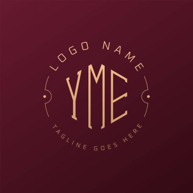 Lüks YME Logo Tasarımı, Zarif Harf YME Monogram Logosu. Minimalist Çokgen YME Logo Tasarım Şablonu