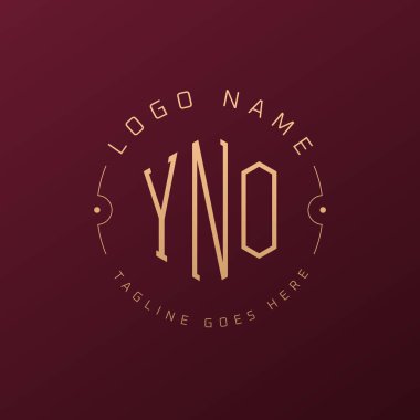 Lüks YNO Logo Tasarımı, Zarif Harf YNO Monogram Logosu. Minimalist Çokgen YNO Logo Tasarım Şablonu