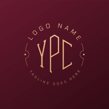 Lüks YPC Logo Tasarımı, Zarif Harf YPC Monogram Logosu. Minimalist Çokgen YPC Logo Tasarım Şablonu