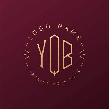 Lüks YQB Logo Tasarımı, Zarif Harf YQB Monogram Logosu. Minimalist Çokgen YQB Logo Tasarım Şablonu