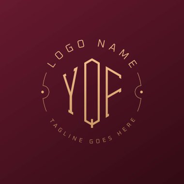 Lüks YQF Logo Tasarımı, Zarif Harf YQF Monogram Logosu. Minimalist Çokgen YQF Logo Tasarım Şablonu