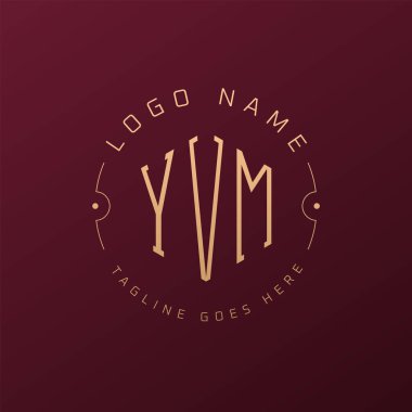 Lüks YVM Logo Tasarımı, Zarif Harf YVM Monogram Logosu. Minimalist Çokgen YVM Logo Tasarım Şablonu