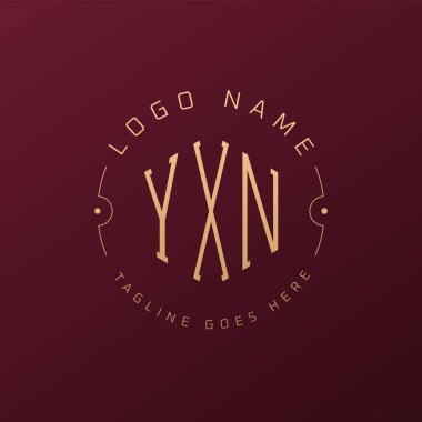 Lüks YXN Logo Tasarımı, Zarif Harf YXN Monogram Logosu. Minimalist Çokgen YXN Logo Tasarım Şablonu