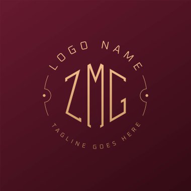 Lüks ZMG Logo Tasarımı, Zarif Harf ZMG Monogram Logosu. Minimalist Çokgen ZMG Logo Tasarım Şablonu